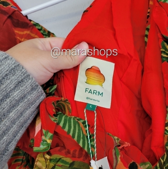 Farm Rio Red Forest Birds Belted Midi Dress - Picture 6 of 8